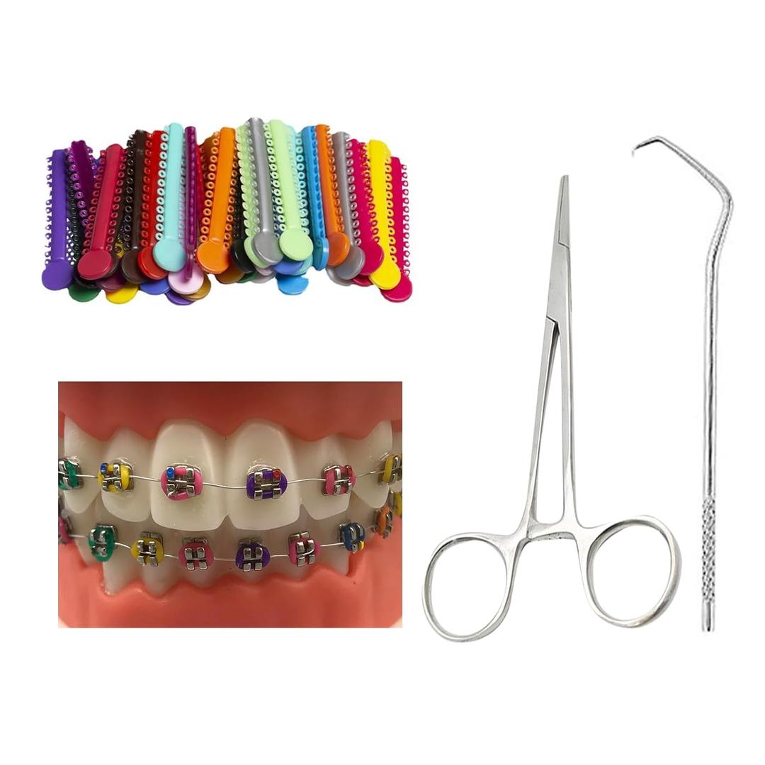Ligas para Brackets Ortodoncia Ortodoncia Orthodontic Braces Color Changing Kit Dental Ligature Ties for Brackets Change Braces Color Easily DIY Braces Color Kit 1040pcs