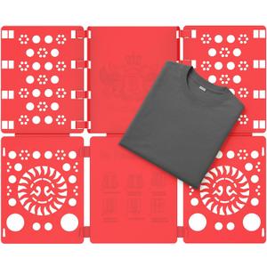 BoxLegend Shirt Folder Board Tshirt Clothes Folder Folding Board Durable Laundry Helper Liner Sorter, Red