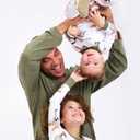 HonestBaby Family Matching Holiday Pajamas 100% Organic Cotton for Men, Women, Kids, Toddlers, Baby Boys, Girls, Unisex, Pets (3-6 Months, Foxy Green)