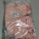 Baby Girl Clothes Cute Summer Outfits Short Sleeve Romper Adjustable Floral Overall Dress Headband 3PCS (Pink, M)