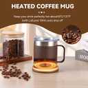 Gifts for Women Men, HottKiiper Heated Coffee Mug Up to 149F, Ideal Gifts for Christmas, Birthday, Mother's Day, Father's Day or Any Occasion (Wood,12oz)