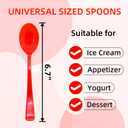 50 Pcs Red Plastic Spoons, Red Utensils Heavy Duty, Disposable Plastic Cutlery Include 50 Spoons for Birthday, Wedding, Flag Day, Valentine's Day