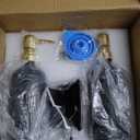 MOMEEMO Soap Dispenser Set Comes with Stainless Pumps, Instant Dry Tray, and Dish Scrub Brush, Suitable for Black and Gold Kitchen Decor. (Black & Gold)