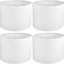 Drum Lamp shades Set of 4, White Line Lamp Shades for Table Lamps Floor Lamp, 13" Top X 13" Bottom X 10" High Large Fabric Lamp Shades, Easy Assembly Replacement Lampshades