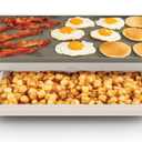 bella 10" x 20" Electric Griddle with Warming Tray, EverGood Ceramic Nonstick Coating & Removable Temperature Probe, Dishwasher-Safe Drip Tray & Cool Touch Handles, 1500 Watt, Oatmilk