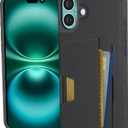 Smartish iPhone 16 Plus Wallet Case - Wallet Slayer Vol 2 [Slim + Protective] Credit Card Holder w/Kickstand - Drop Tested Hidden Card Slot Cover Compatible w/Apple iPhone 16 Plus - Black Tie Affair