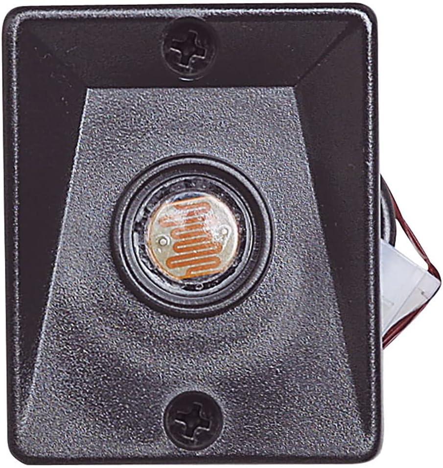 Replacement Dusk to Dawn Sensor for Outdoor Pole Lights - Automatic On/Off Light Sensor for Outdoor Lighting  Steel Light Sensor, Black, Design House 502146