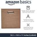 Amazon Basics Collapsible Fabric Storage Bins with Handle, Sturdy Space-Saving Cube Organizer, 10.5" x 10.5" x 11", Taupe, 6-Pack