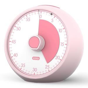 Conchstar Visual Timer for Kids 60-Minute - Countdown Timer with Optional Alarm, Focus Tool for ADHD & Autism, Time Management for Homework, Chores, Office, Kitchen, Teaching & Study Routines (Pink)