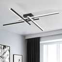 Modern Led Chandelier 4-Lights Semi-Flush Mount Ceiling Lighting Fixture 35.4 Dimmable Remote Control Ceiling Light for Living Room Bedroom Kitchen Foyer 40W