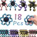 18pcs Random Fidget Spinners, DIY Deformable Robot Fingertip Toys, Decompression Spinner, Deformable Creative Mechanical Gyro Toys, Stress Relief Mechanical Chain Toy for Kids, Adults Party Supplies