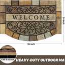 Durable Welcome Door Mats, 24"x36" Heavy-Duty Large Outdoor Mat for Front Door with Non-Slip Rubber Backing for Outside Entry, Garage, Patio, High Traffic Area