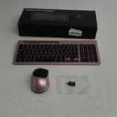 Wireless Keyboard and Mouse, Ergonomic Keyboard Mouse with Phone Holder, 2.4GHz Cordless Keyboard Mouse for Mac, Windows, PC, Laptop （Pink）