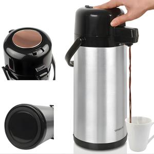 Airpot Coffee Carafe for Keeping Hot,102oz/3L Coffee Dispenser Thermal with Pump,Insulated Stainless Steel Hot Beverage Dispenser for Parties,Thermal Carafe for Hot Drinks Water Tea Chocolate (101.4 Ounces)