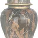Marble Pattern Ceramic Ginger Jar with Lid Decorative Temple Jar for Home Office Table Living Room Bedroom Decoration