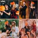 ABOOFAN Flower Headband Fascinator for Women Lightweight Mesh Hat Elegant Hair Accessory for Tea Party Wedding Banquet (Orange)