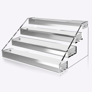 Acrylic Display Risers, 12inch 4 Tier Clear Display Shelf Risers, Perfume organizer Stand, Makeup Display Stands, Acrylic Shelves for Decoration, Cupcake, Candy
