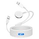 for Apple Watch Charger Cable USB C, [MFi Certified] Magnetic for iWatch Charger Cable 6ft Fast Charging for Watch Series Ultra 9 8 7 6 5 4 3 SE & iPhone 14/13, Type C 2-in-1 Cord for iPhone & Watch (White)