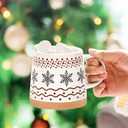 Homlouue Christmas Mugs Set of 4, Merry Christmas Mugs, Holiday Mug, Holiday Coffee Mugs, Xmas Gifts for Friends Family Coworker, 14 Oz