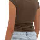 Darong Women's Summer Boat Neck Tops Cap Sleeve Slim Fitted Modal Basic Tee Trendy Casual Shirts (XS)