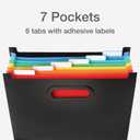 Pendaflex 7-Pocket Expanding File, with Customizable Colored Tabs, Black File Organizer, Portable Expanding File, Accordion File Organizer (52401)