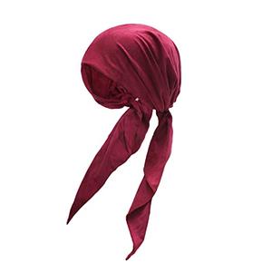ZLYC Chemo Headwear Pre Tied Head Scarf Headwraps Lightweight Turban Beanie Cap for Women (Tie Dye Raspberry)