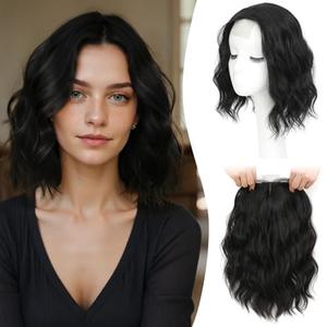 MORICHY Hair Toppers for Women With Thinning Hair 10 Inch, 360° 3D Synthetic Lightweight & Breathable Short Wavy With 6.5"x6.5" Base, Quick Styling for Daily Wear