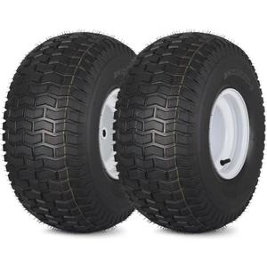 20x10.00-8 Lawn Mower Tire and Wheel, 4 Ply Tubeless Tire, Replacement 20x10-8nhs Riding Lawn Mower and Tractor Rear Tire and Wheel Assemblies, 3.5" Offset Hub, 3/4" Borehole, and 3/16" Keyway