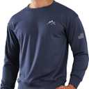NORTHYARD Men's Crewneck Sweatshirt Long Sleeve Cotton Sweat Shirt Lightweight Athletic Workout Sport Gym Running Sweatshirts (Navy,Small)