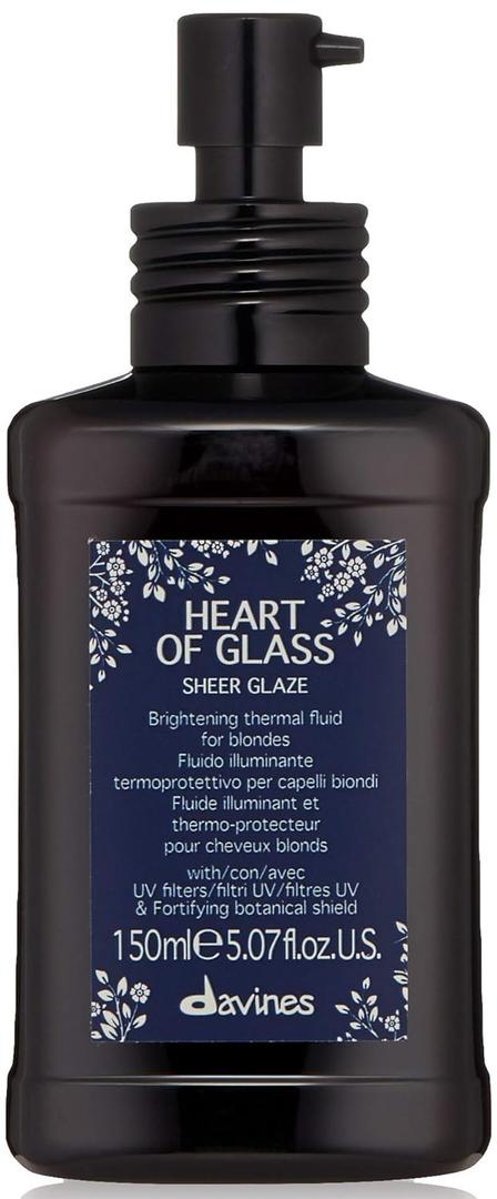 Davines Heart of Glass Sheer Glaze for Blonde Care, Leave On Thermal Styling Support, Add Shine And Heat Protect, 5.07 fl. oz. Davines Heart of Glass Sheer Glaze for Blonde Care, Leave On Thermal Styling Support, Add Shine And Heat Protect, 5.07 fl. oz.