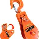 Snatch Block with Hook, 2 Ton WLL,Suitable for 3/8" Wire Ropes, Snatch Block Pulley for Rollback Wrecker, Car Hauler, Tow Truck Accessories, Winch Accessories