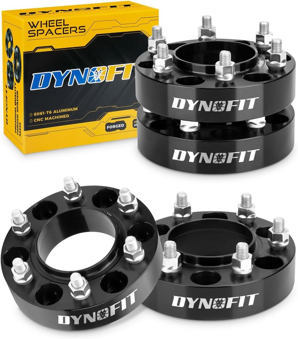 dynofit 6x5.5 Forged 1.5inch Hubcentric Wheel Spacer for 2019-2026 Ford Ranger Xlt Lariat Raptor, 6x139.7 Tire Spacers M12x1.5 Studs 93.1mm Hub Bore for 2021-2026 Ford Bronco(Except Bronco-Sport),4Pcs