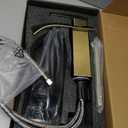 Brushed Gold Bathroom Faucets, Waterfall Bathroom Sink Faucet Single Handle Bathroom Faucet for 1 or 3 Hole, Mixer Tap Vanity Faucet with Deck Plate, Pop-up Drain and Supply Hoses