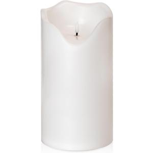Homemory 6.3" x 12" Extra Large Outdoor Waterproof Candle with Auto 6-Hour Timer, White Plastic Made, Long Last for Months