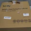 12 Inch Tri-Ply Stainless Steel Frying Pan, Frying Pan with Lid, PFOA/PTFE Free Skillet, Induction Cooking Pans, Dishwasher & Oven Broiler Safe 600F, Professional Cookware, Heavy Duty & Even Heat