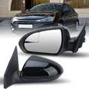 Left Driver Side Mirror Compatible with 2017 2018 2019 2020 Hyundai Elantra with Power Glass Blind Spot Glass and Manual Folding Replaces OEM 87610F2260, HY1320224 (3 Pins)