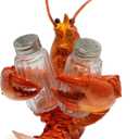 Hodao Lobster With Salt and Pepper Shaker Figurines Decoration Lobster Set with Holder Figurine for Beach Bar or Tropical Kitchen Decor Table Decor By Home Gifts For Mom (Orange)