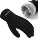 Clothclose Winter Gloves for Women Thicken Warm Fleece lined Touch Screen Knit Wool Gloves for Cold Weather (Gray)