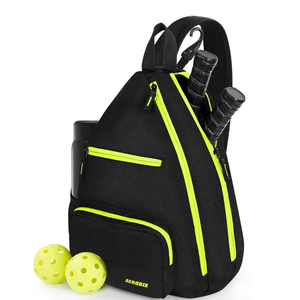 AEROBIX Pickleball Bag for Women & Men, Pickle Ball Backpack - Upgraded Zippers, Large Capacity, Padded Paddle Pocket, Adjustable Sling Bag (No Accessories)