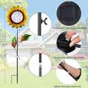 Mothers Day Gifts Outdoor Thermometers for Patio - Waterproof Sunflower Outdoor Indoor Thermometer with Stake Decorative for Yard Garden Wall Living Room Decor, Large Easy-Read No Require Batteries