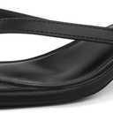 STUNAHOME Womens Kitten Heel Thong Sandals with Memory Foam Cute Flip Flop Heels for Women 1.4 Inches (8, Black)