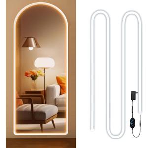 Vanity Lights for Mirror, Hollywood Style Makeup Lights with Dimmer and Power Supply, Waterproof, 16.ft/5M 600 Warm White LEDs Makeup Vanity for Bathroom (Mirror Not Included)