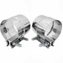 3 inch Exhaust Clamp Stainless Steel Muffler Band Clamps for 3" Inner Diameter to 3" Outer Diameter Turbo Downpipe Exhaust System Repair - 2 Pieces