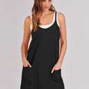 ANRABESS Women Athletic Dress Summer Tennis Workout Active Sports Mini Romper Dress Built in Shorts Travel Vacation Clothes (Black, M)