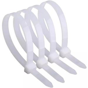 7 x 8 Inch Zip Cable Ties, Self-Locking Premium Nylon Cable Wire Ties, 121lbs Tensile Strength Heavy Duty White, for Indoor and Outdoor (8" (10 Pieces))