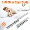 Undermount Drawer Slide Bottom Mount Pull Out Shelf Slides Full Extension Soft Close Base Mount Slide Out Drawer Track Shelf Slider Rail for Cabinet Tray Kitchen Pantry Drawer Trash Can Hardware