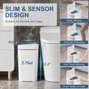 2 x Vanpopubs 2 Pack 2.7 Gal Bathroom Trash Can with Lid, Automatic Trash Can Small Smart Garbage Can Touchless, Slim Motion Sensor Waterproof Plastic Trash Bins for Bedroom Office Kitchen Toilet