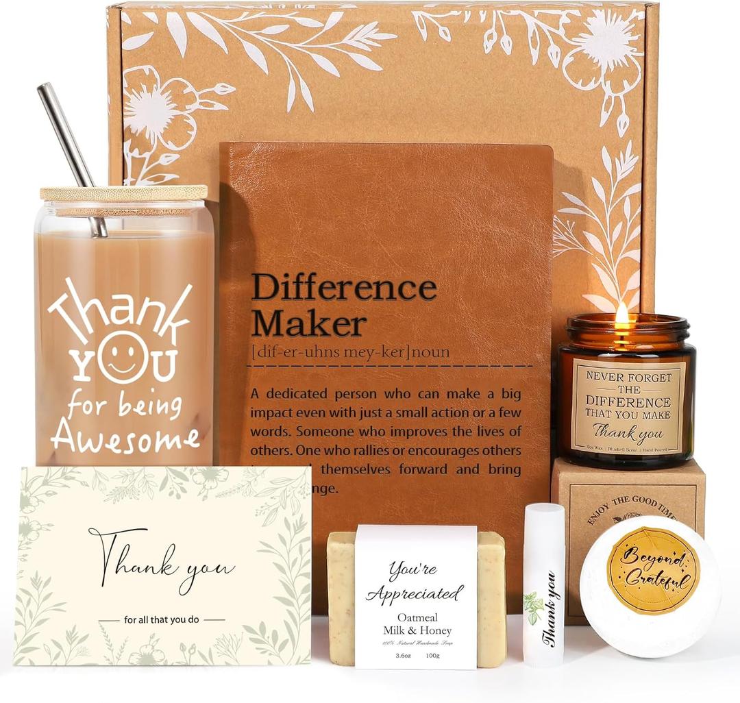 Thank You Gifts for Women, Teacher Appreciation Gifts, Employee Appreciation Gift for Coworkers Employees Teacher Nurse Secretary Mentor Leader with Difference Maker Journal