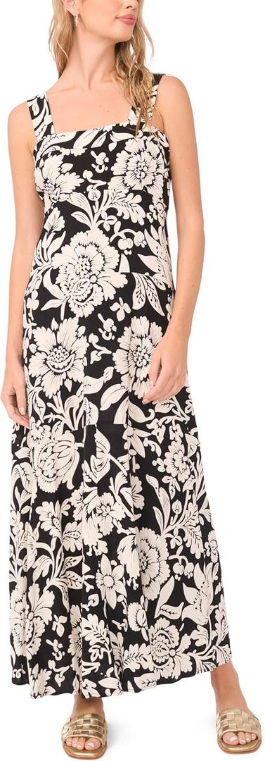 Vince Camuto Women's Thick Strap Printed Maxi Dress S