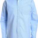 IZOD Boys' Long Sleeve Solid Button-Down Collared Oxford Shirt with Chest Pocket (14)